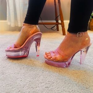 Fabulicious by Pleaser Pink Transparent Heels